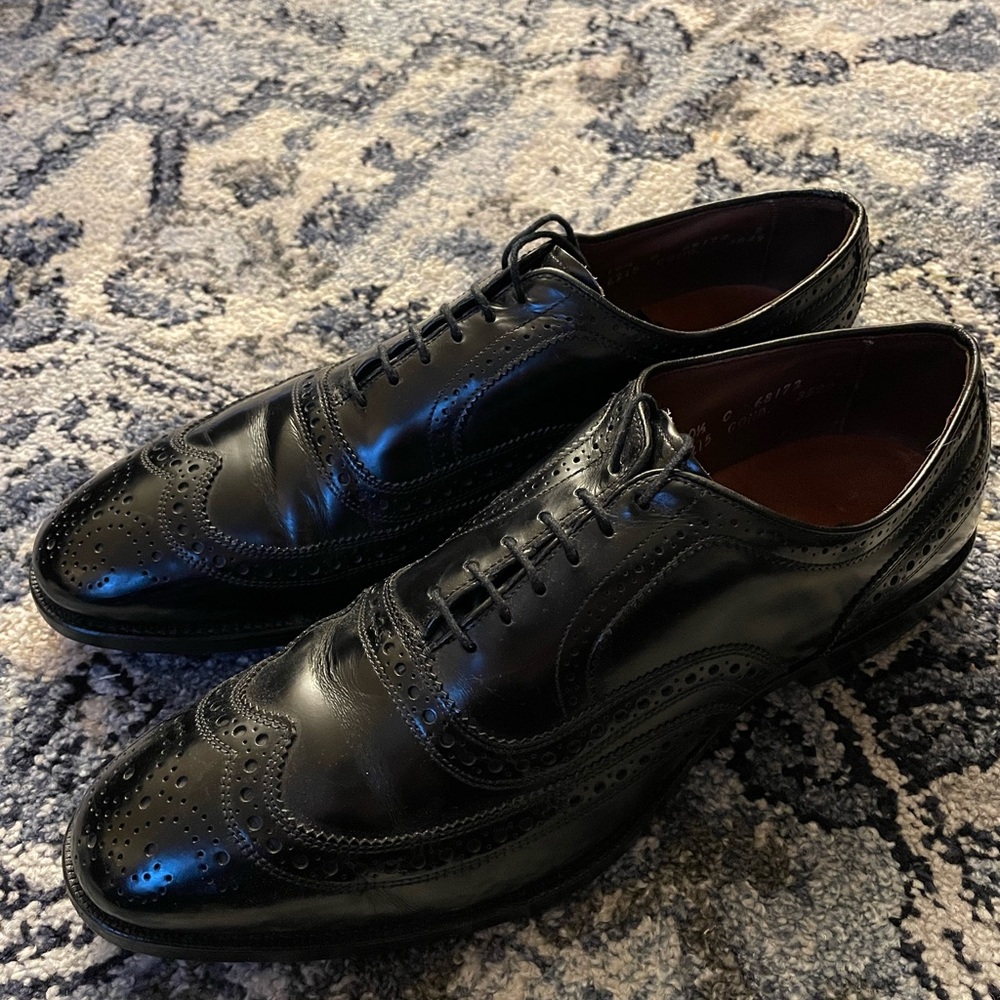 Allen Edmonds Black Leather Wingtip Shoes